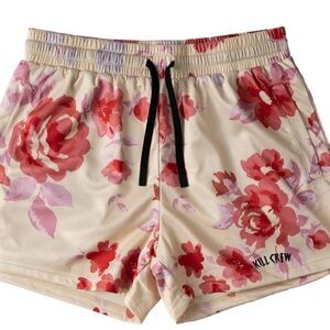 Kill Crew Women's Athletic Shorts - Cream and Red Floral